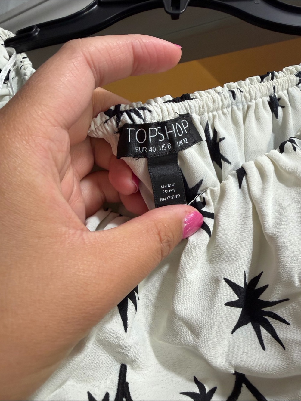 Topshop White Ruffle Star-Print Dress - Picture 4 of 4